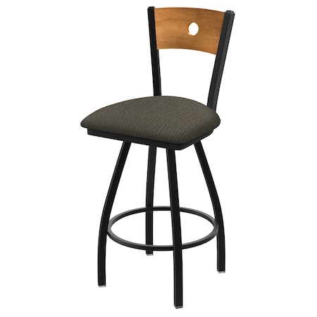 Holland Bar Stool Co 36" Swivel Counter Stool, Nickel Finish, Med Back, Graph Chalice Seat 83036BWMedMplB019